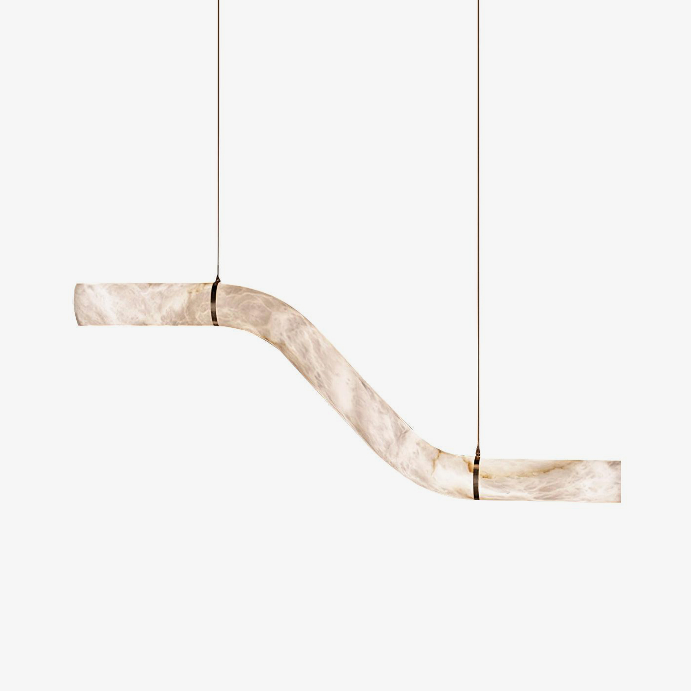 Mithos Curved Alabaster Pendant Light-Neutral Decor