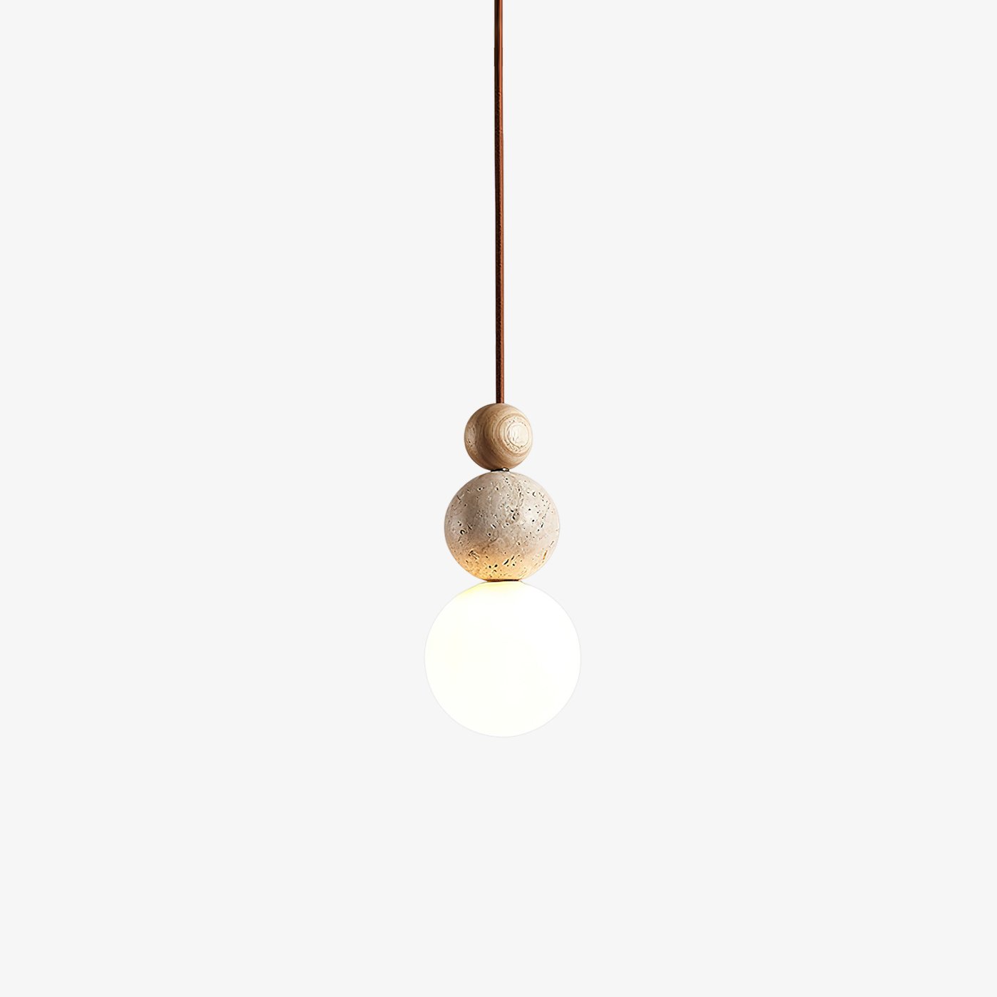 Bit Sphere-Cluster Travertine Pendant Light-Neutral Decor