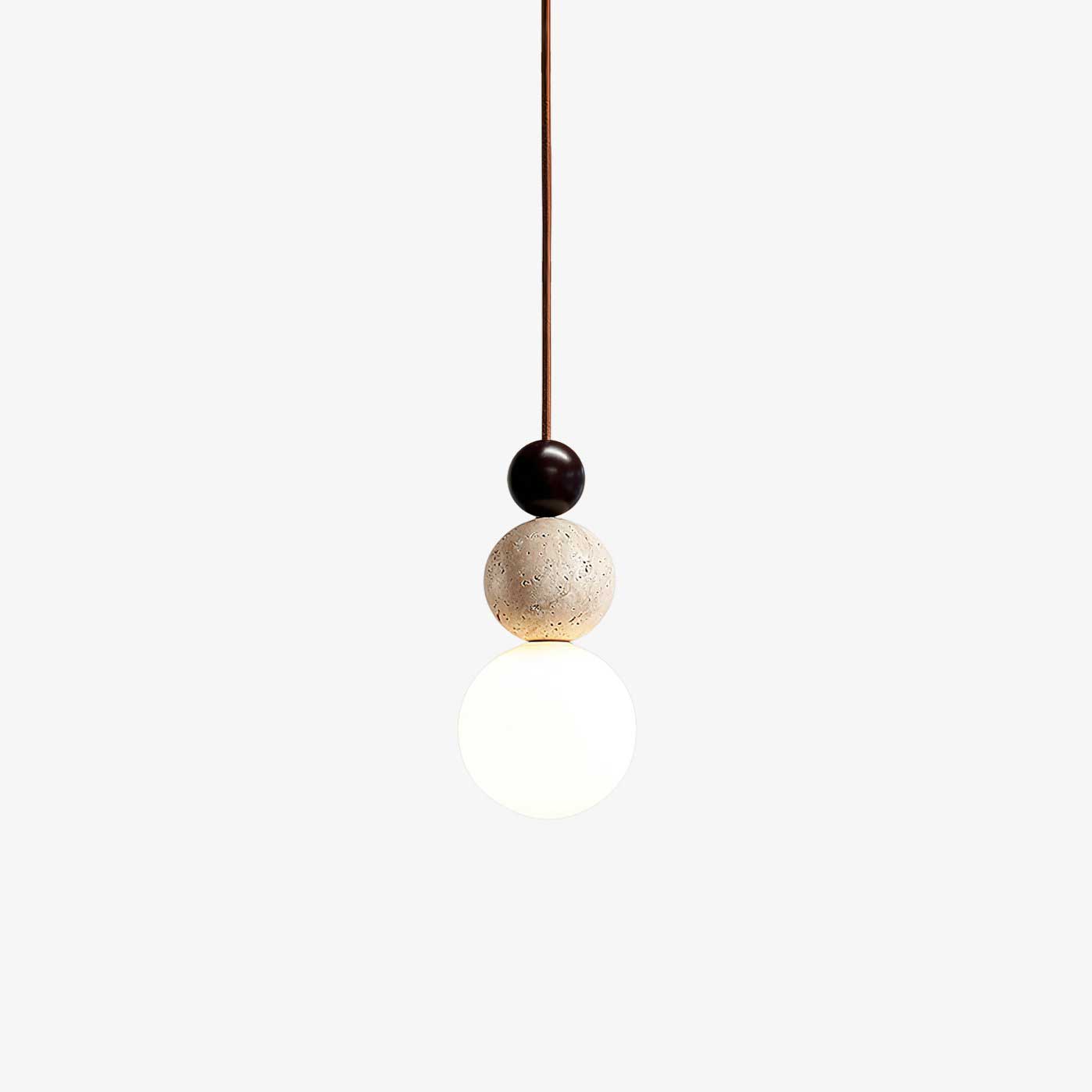 Bit Sphere-Cluster Travertine Pendant Light-Neutral Decor
