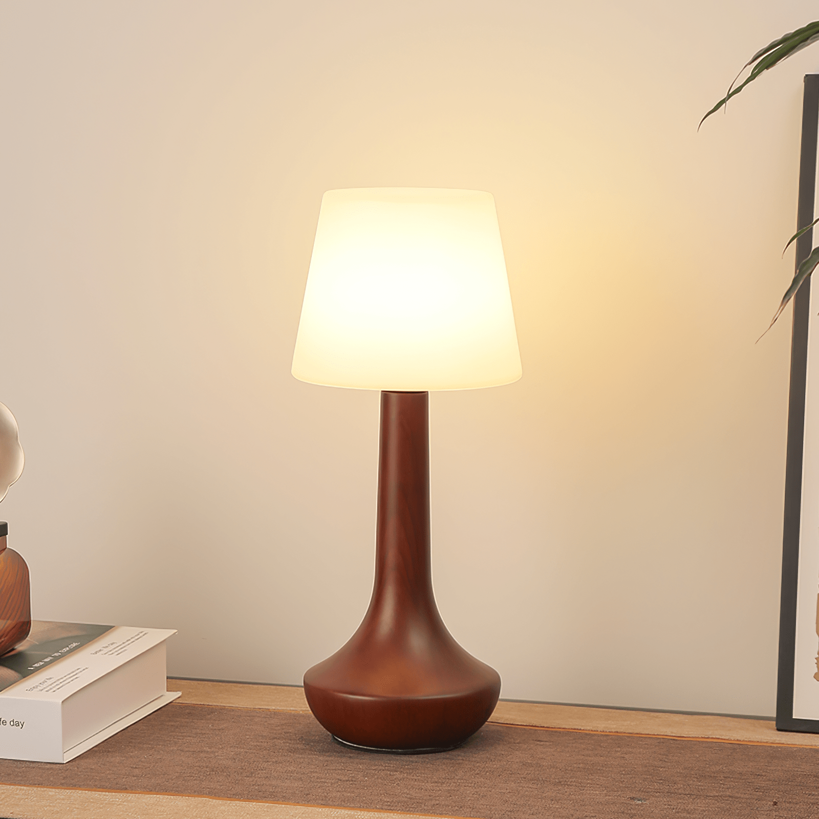 Bello Wooden Retro Table Lamp-Neutral Decor