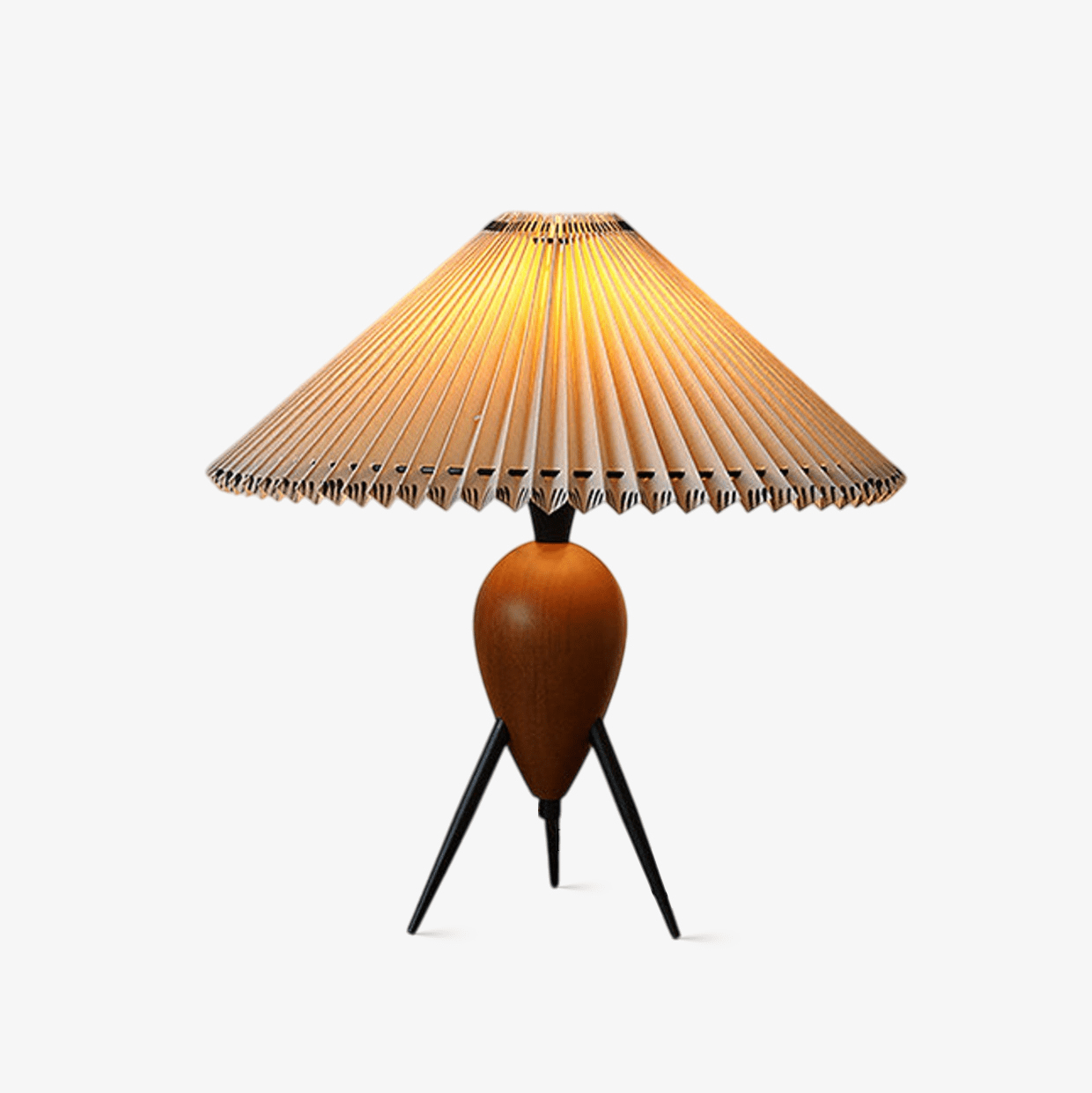 Elyse Wood & Fabric Retro Table Lamp-Neutral Decor