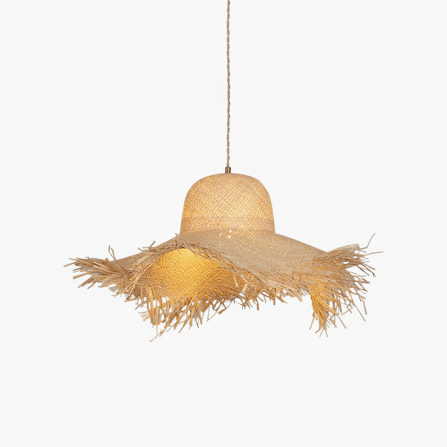 Vocan Rattan Vintage Pendant Light-Neutral Decor