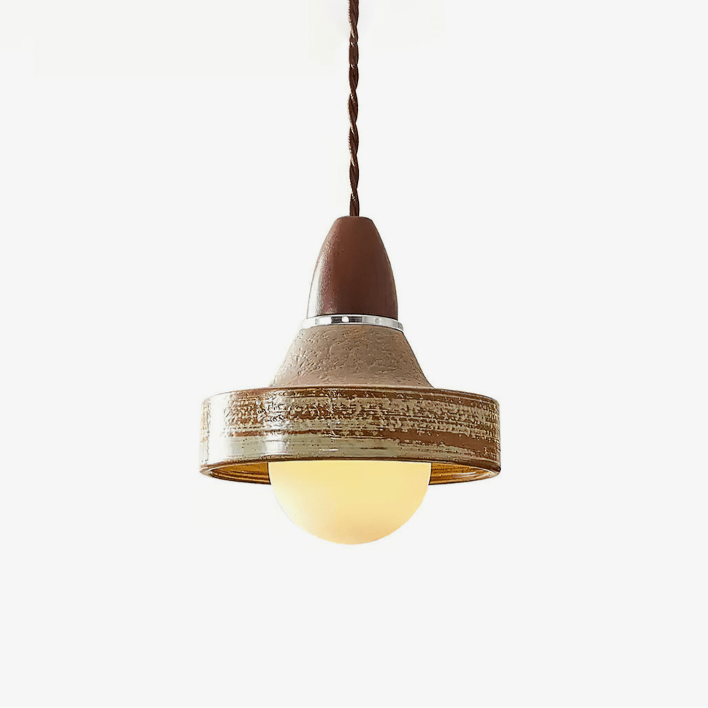 Sierra Premium Nordic Art Ceramics Wood Pendant Lamp-Neutral Decor