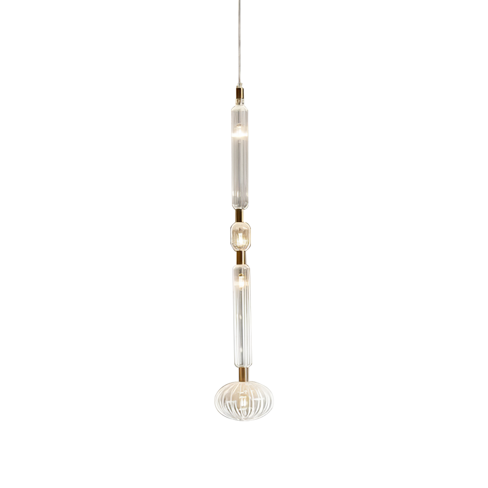 Tika Pendant Lamp Crystal Cylinder Cipher Contemporary-Neutral Decor