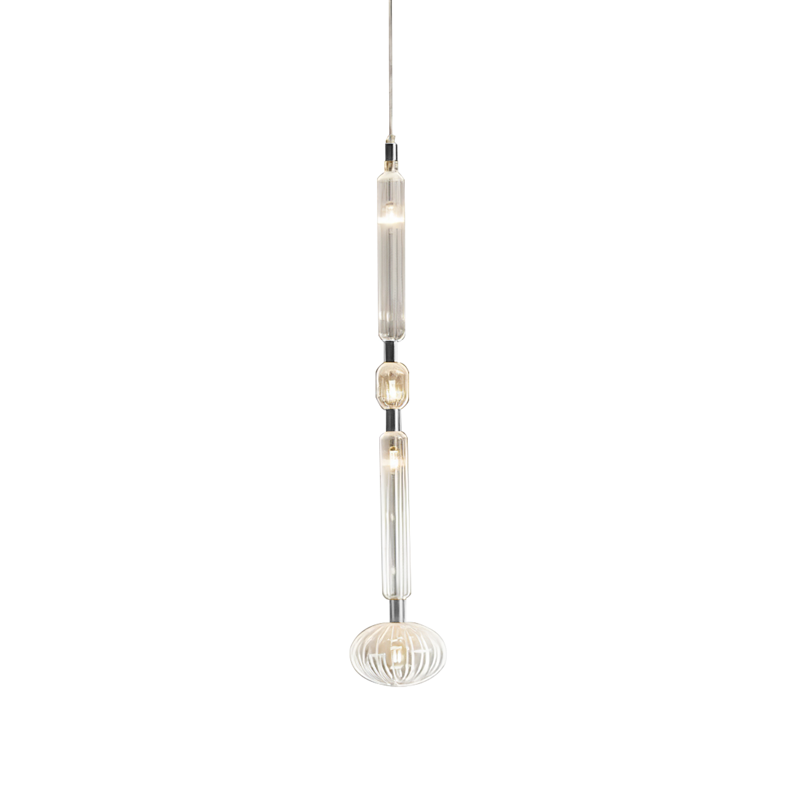 Tika Pendant Lamp Crystal Cylinder Cipher Contemporary-Neutral Decor