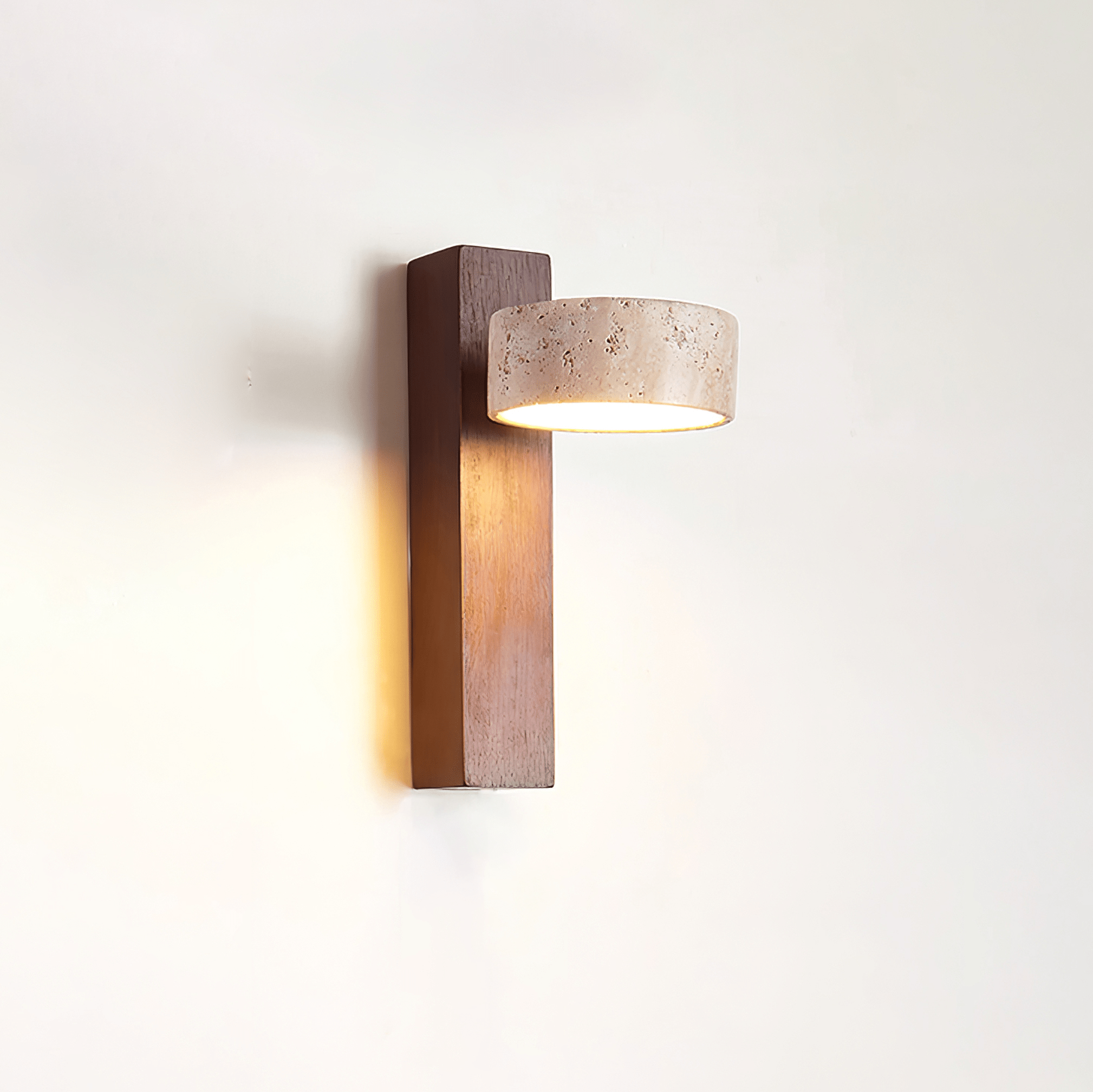 Crinel Cylinder-Stack Travertine Wall Light-Neutral Decor