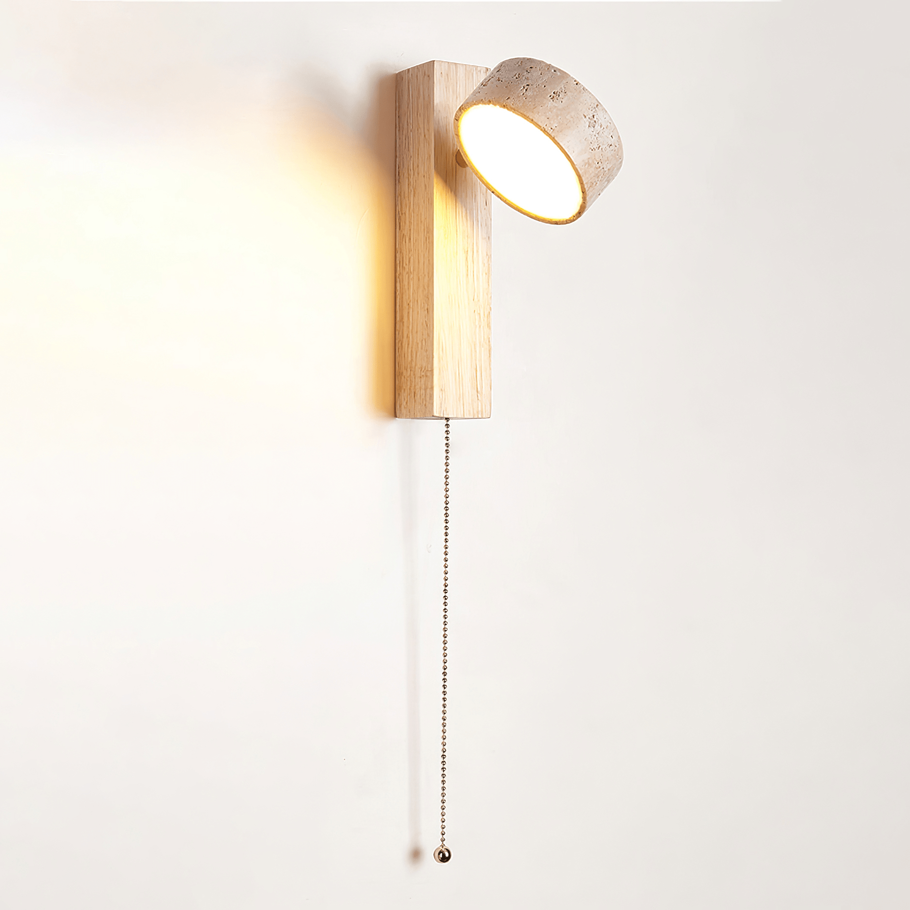 Crinel Cylinder-Stack Travertine Wall Light-Neutral Decor