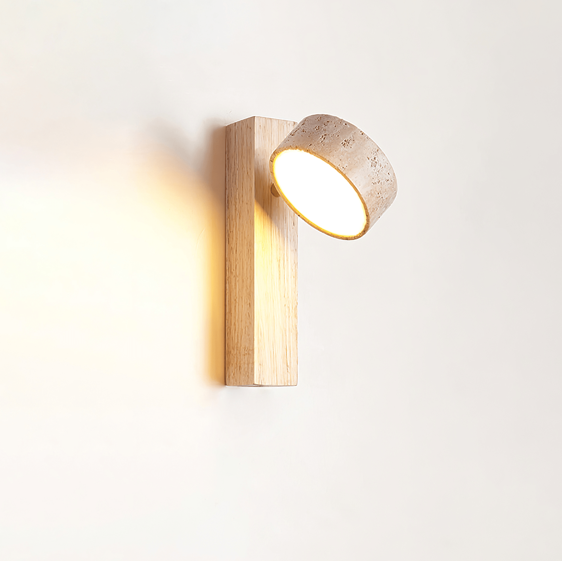 Crinel Cylinder-Stack Travertine Wall Light-Neutral Decor