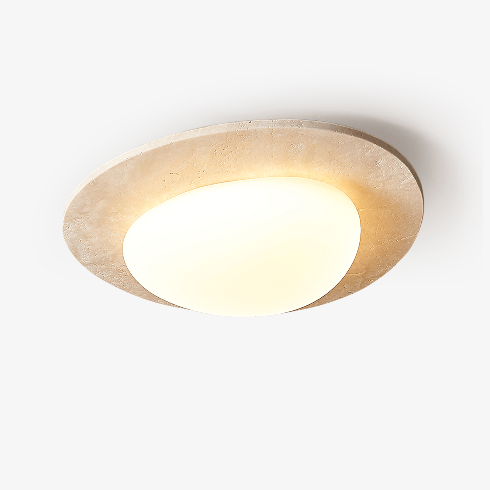 Orlaeisra Circular Travertine Ceiling Light-Neutral Decor