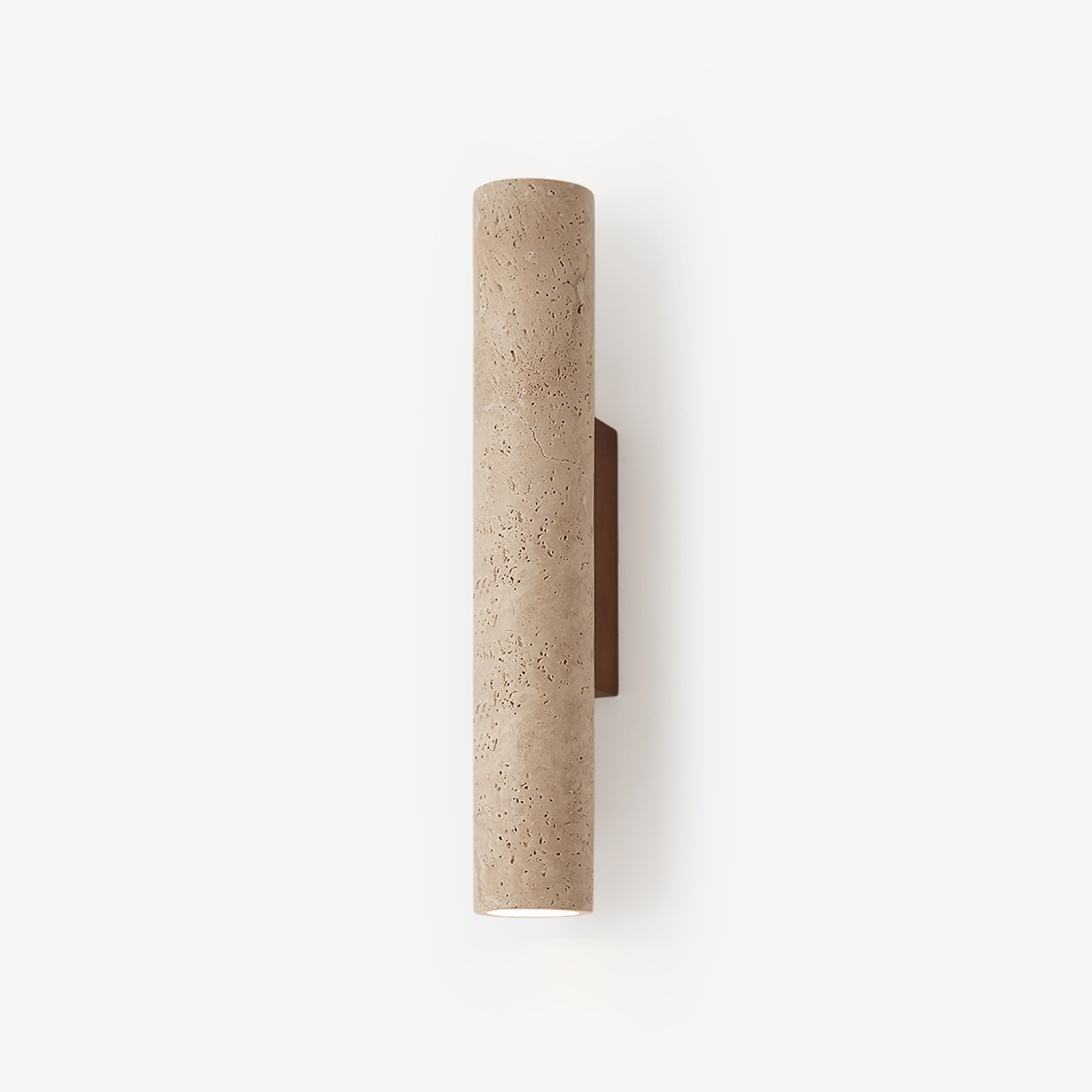 Reveno Slim Cylinder Travertine Wall Light-Neutral Decor