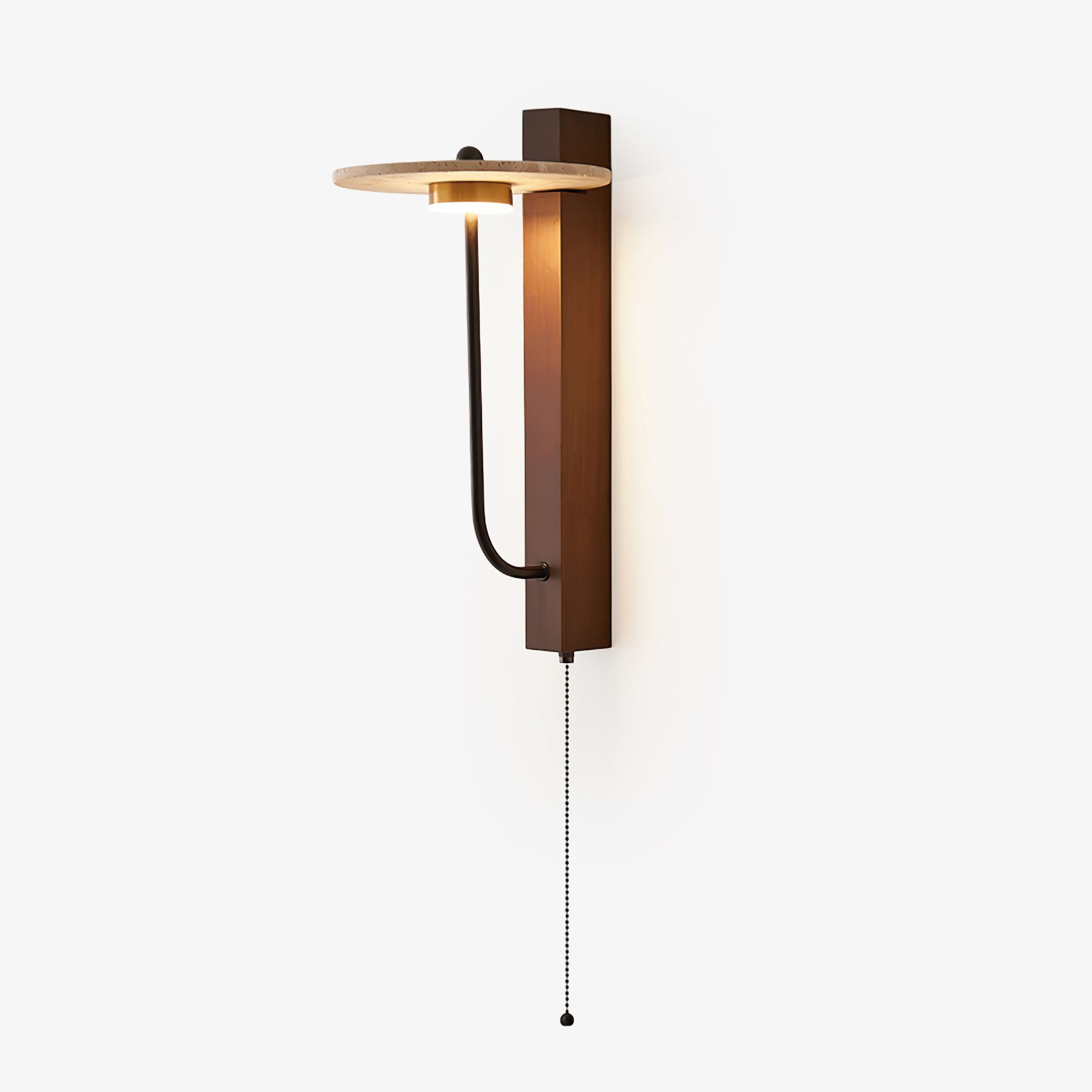 Viphayra Lever Arm Travertine Wall Light-Neutral Decor