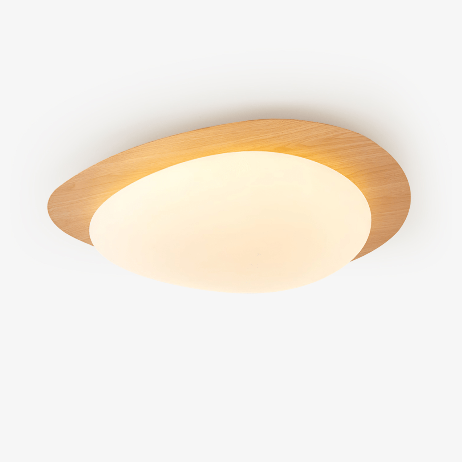 Solara Ceiling Light Pebble Walnut Acrylic LED-Neutral Decor