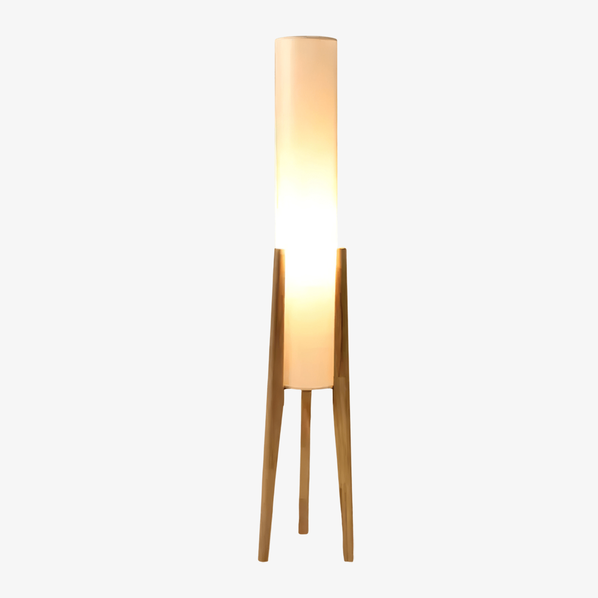 Triluxe Wood & Fabric Modern Floor Lamp-Neutral Decor