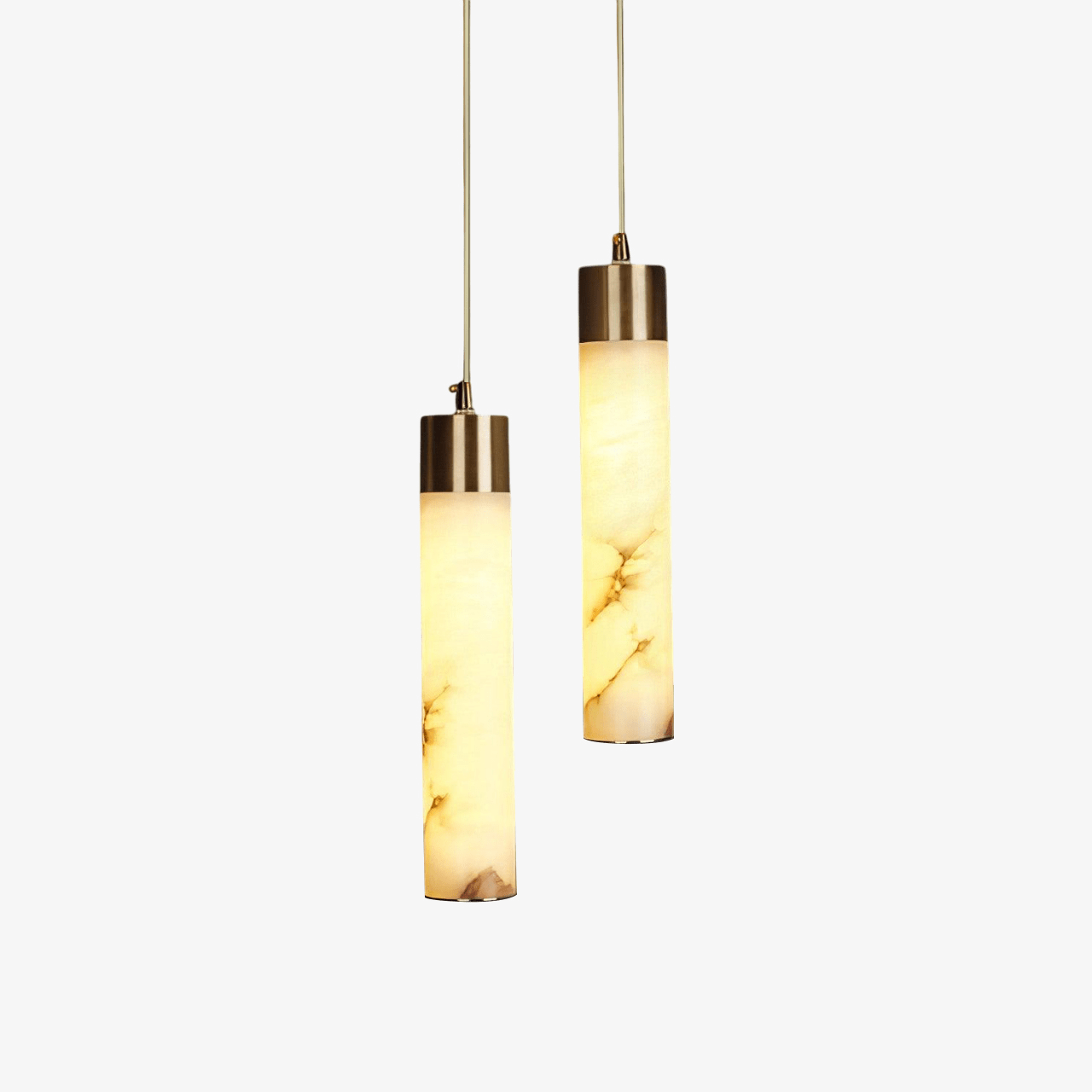 Rin Cylinder Alabaster Pendant Light-Neutral Decor