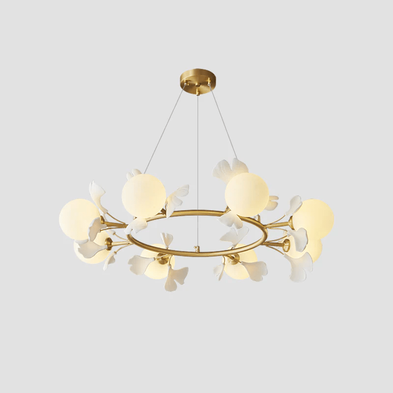 Hunell Floral Brass Chandelier-Neutral Decor