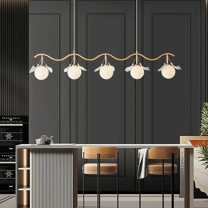 Hunell Floral Brass Chandelier-Neutral Decor