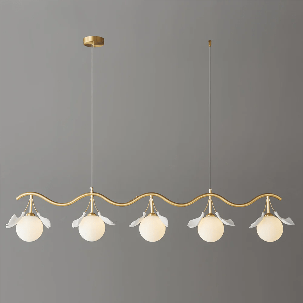 Hunell Floral Brass Chandelier-Neutral Decor