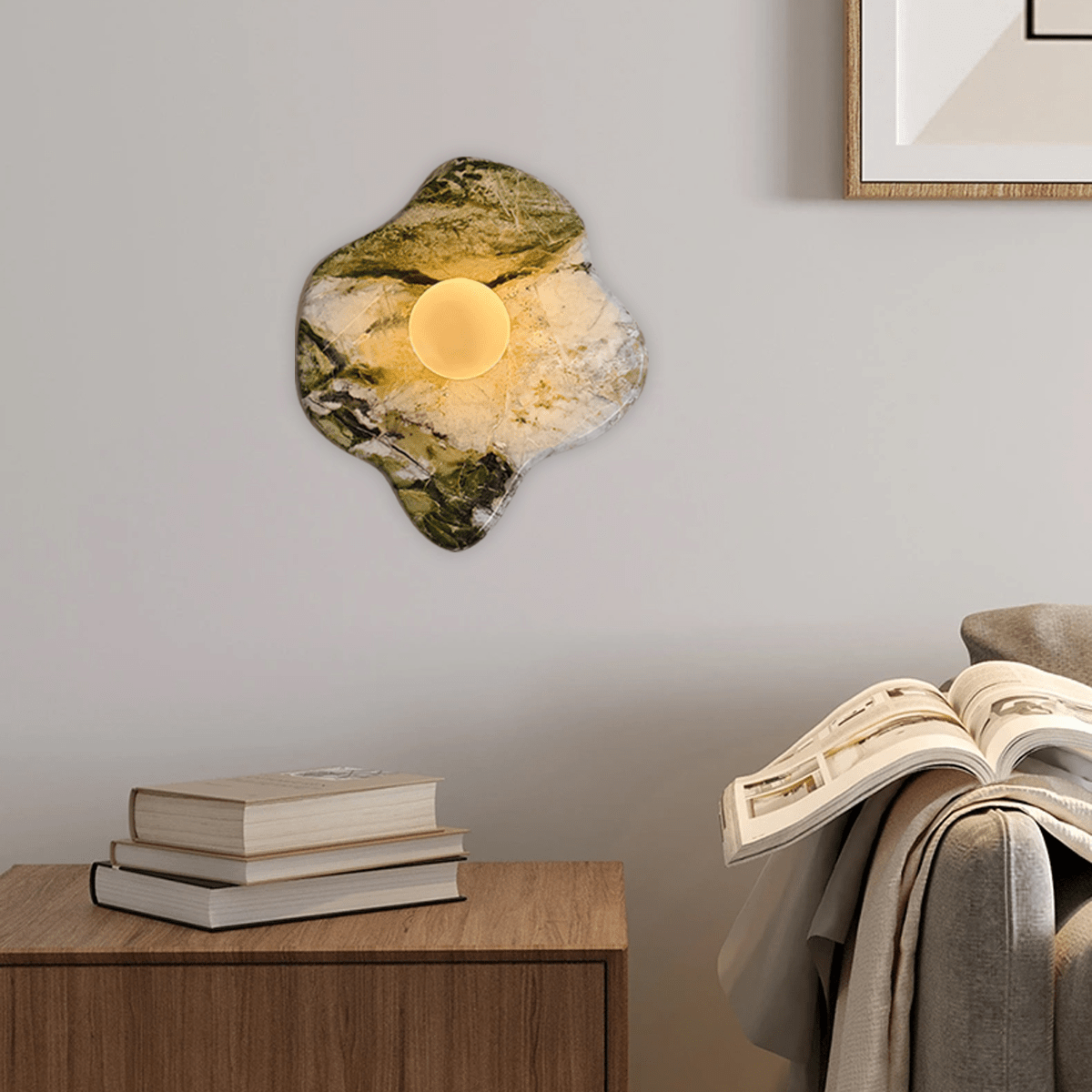 Lustra Wall Lamp Green Marble Glass-Neutral Decor