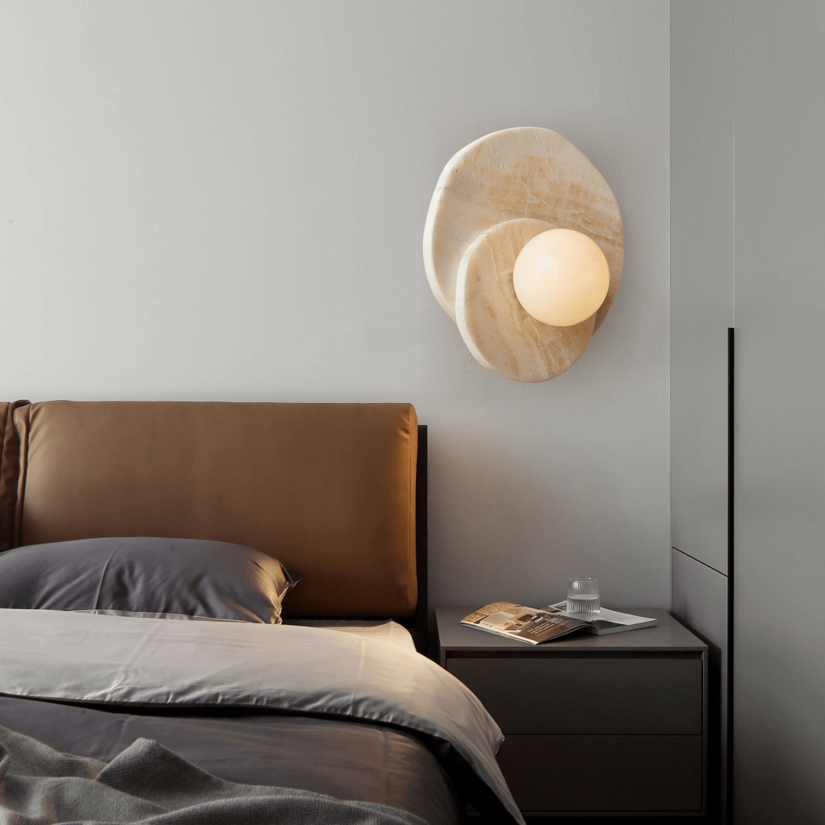 Alorarae Organic Alabaster Wall Light-Neutral Decor