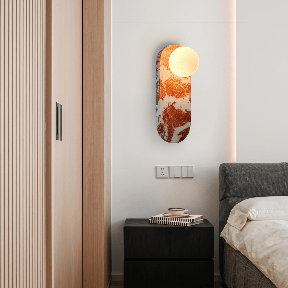 Sysolion Modern Minimalist Glass Marble Wall Lamp-Neutral Decor
