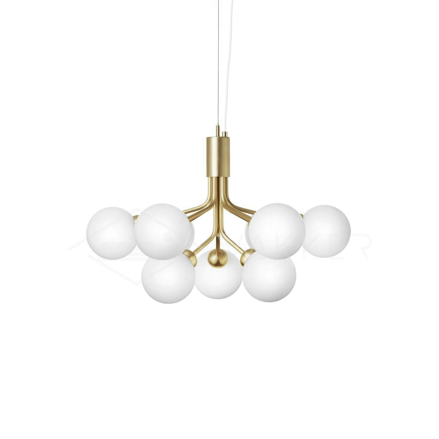 Socor Pendant Lamp Glass Globe Cluster Brass-Neutral Decor