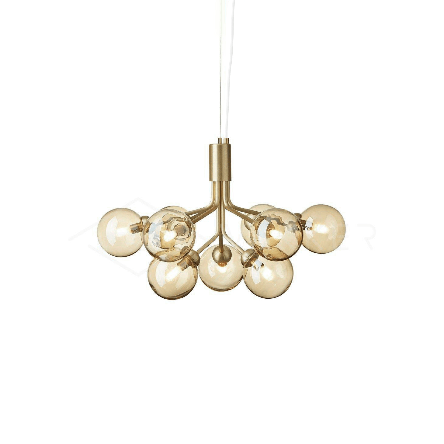 Socor Pendant Lamp Glass Globe Cluster Brass-Neutral Decor