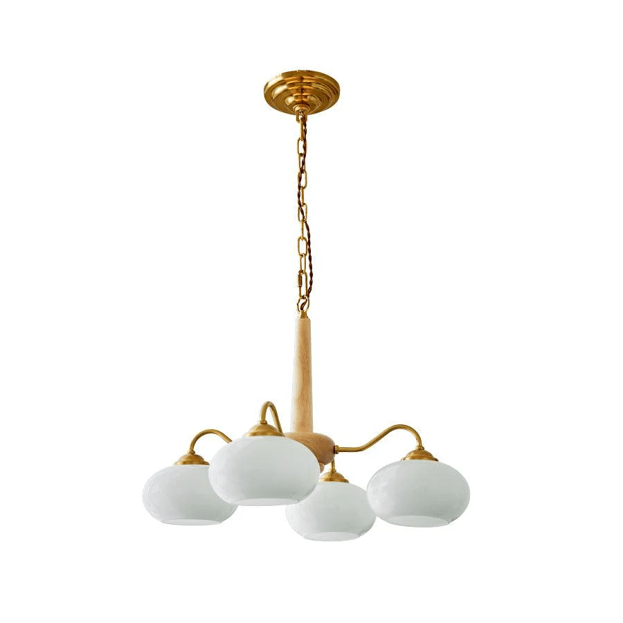 Hali Pendant Lamp Persimmon Brass Glass Elegant-Neutral Decor