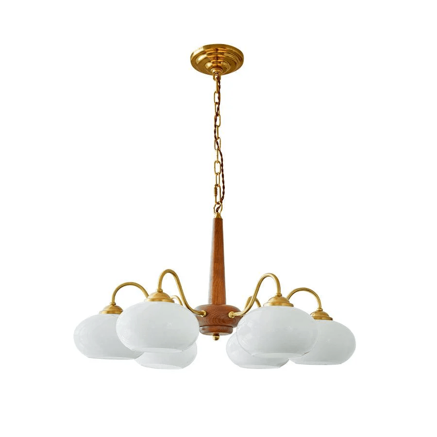 Hali Pendant Lamp Persimmon Brass Glass Elegant-Neutral Decor