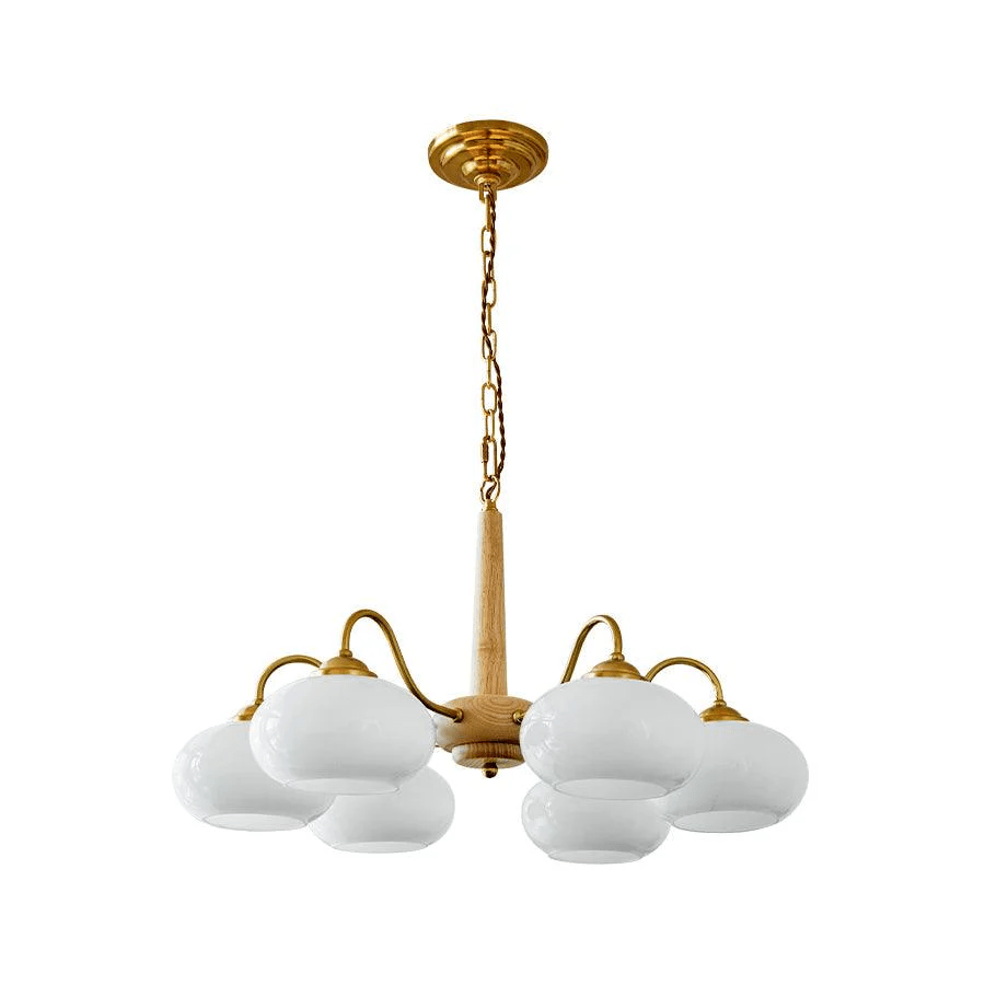 Hali Pendant Lamp Persimmon Brass Glass Elegant-Neutral Decor