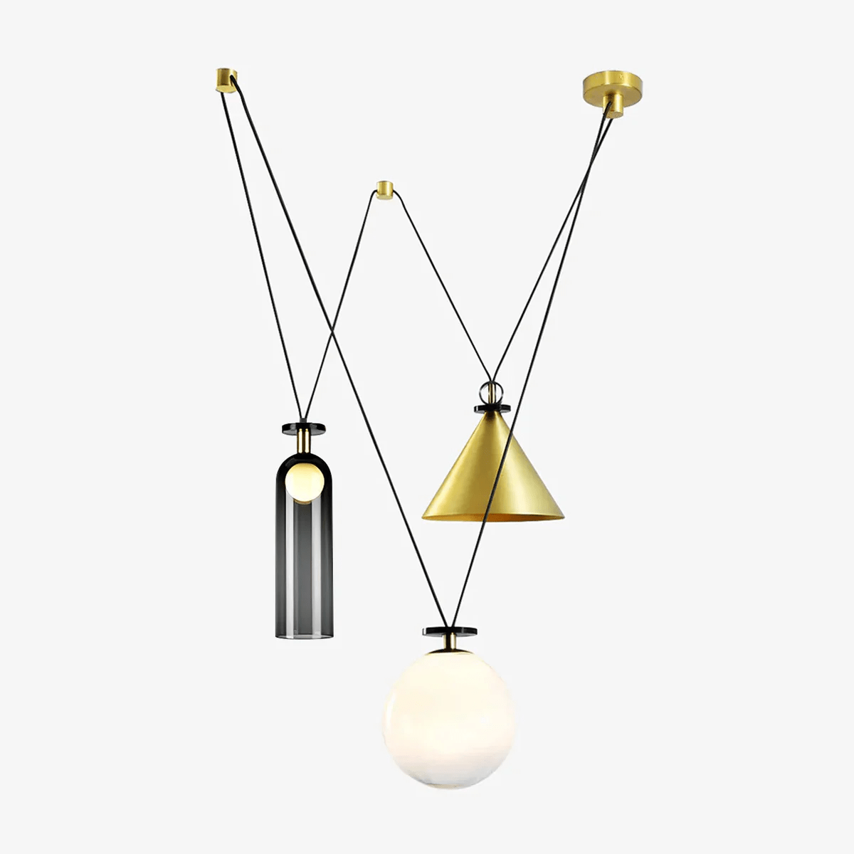 Lustra Chandelier Geometric Shape Art-Neutral Decor