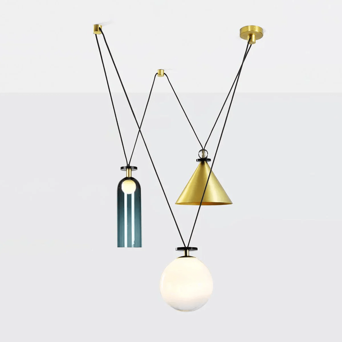 Lustra Chandelier Geometric Shape Art-Neutral Decor