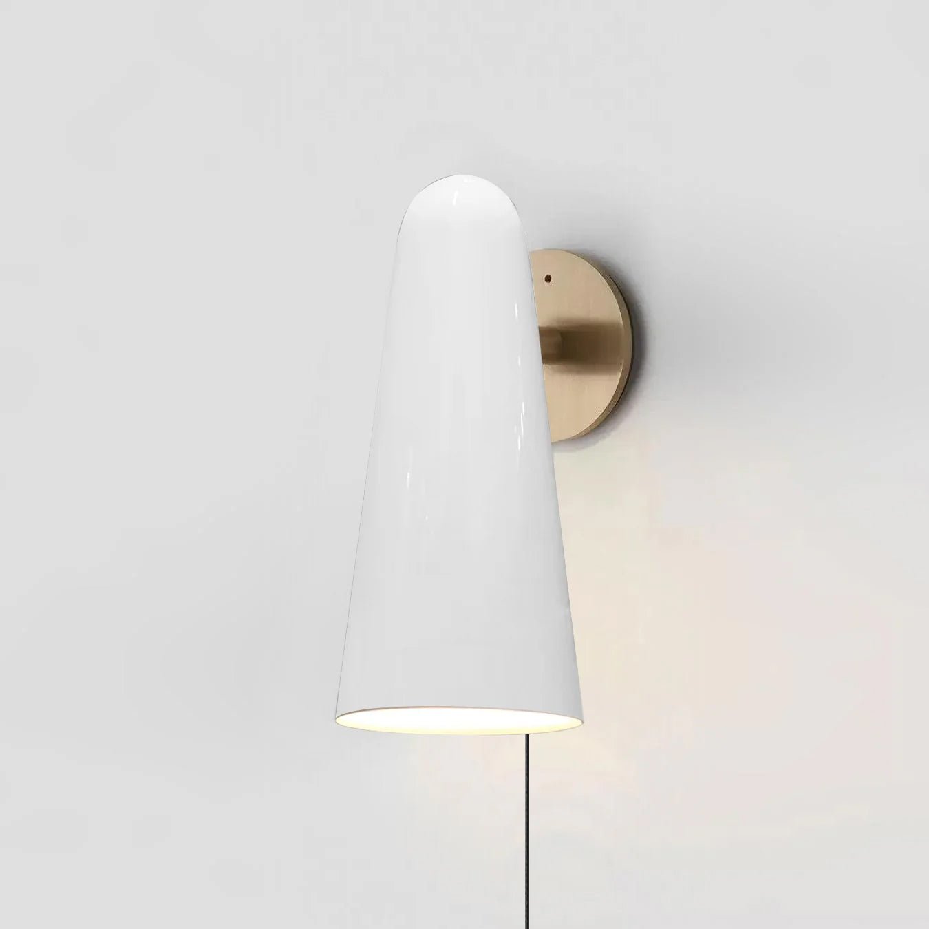 Conical Glass Plug-in Wall Lamp-Neutral Decor