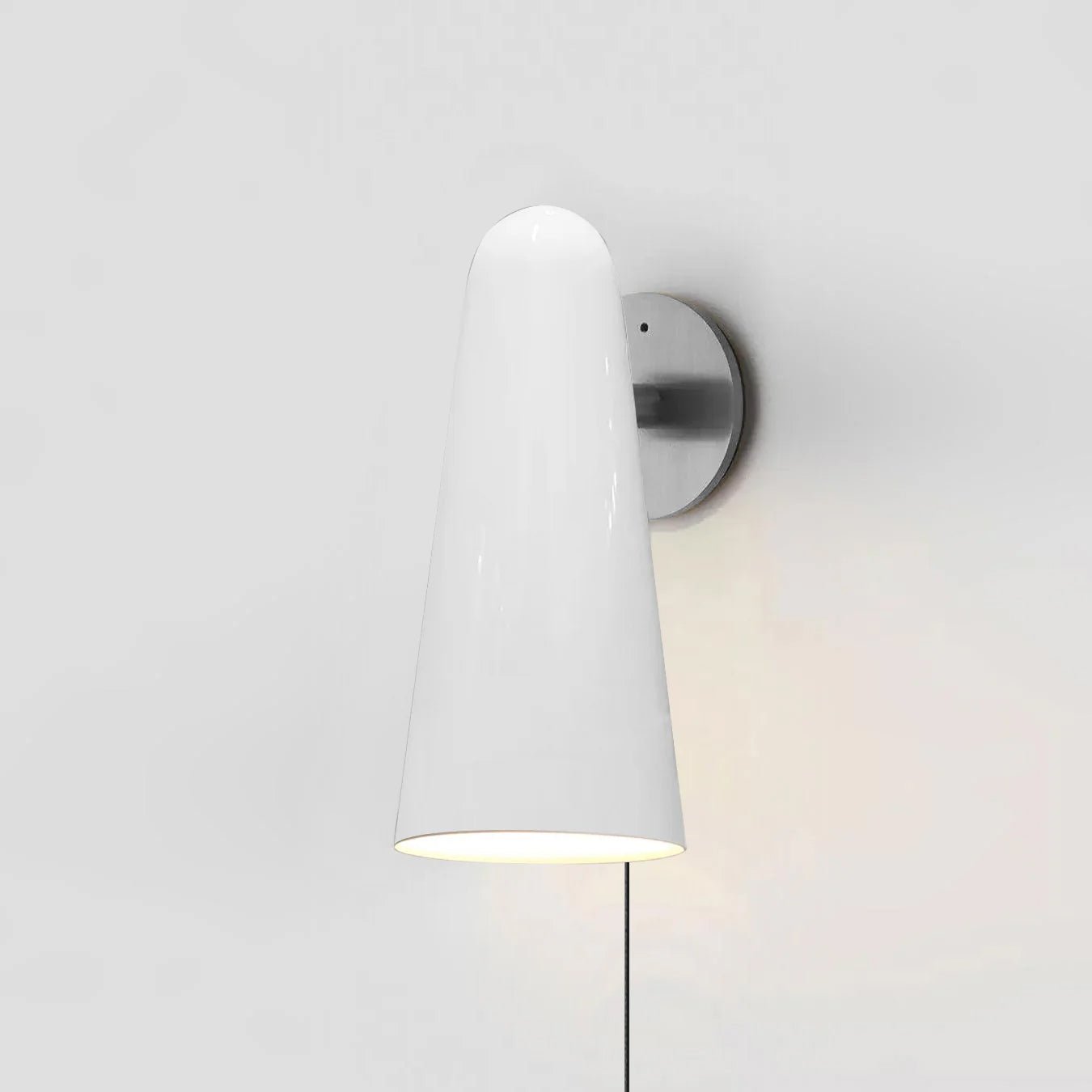 Conical Glass Plug-in Wall Lamp-Neutral Decor