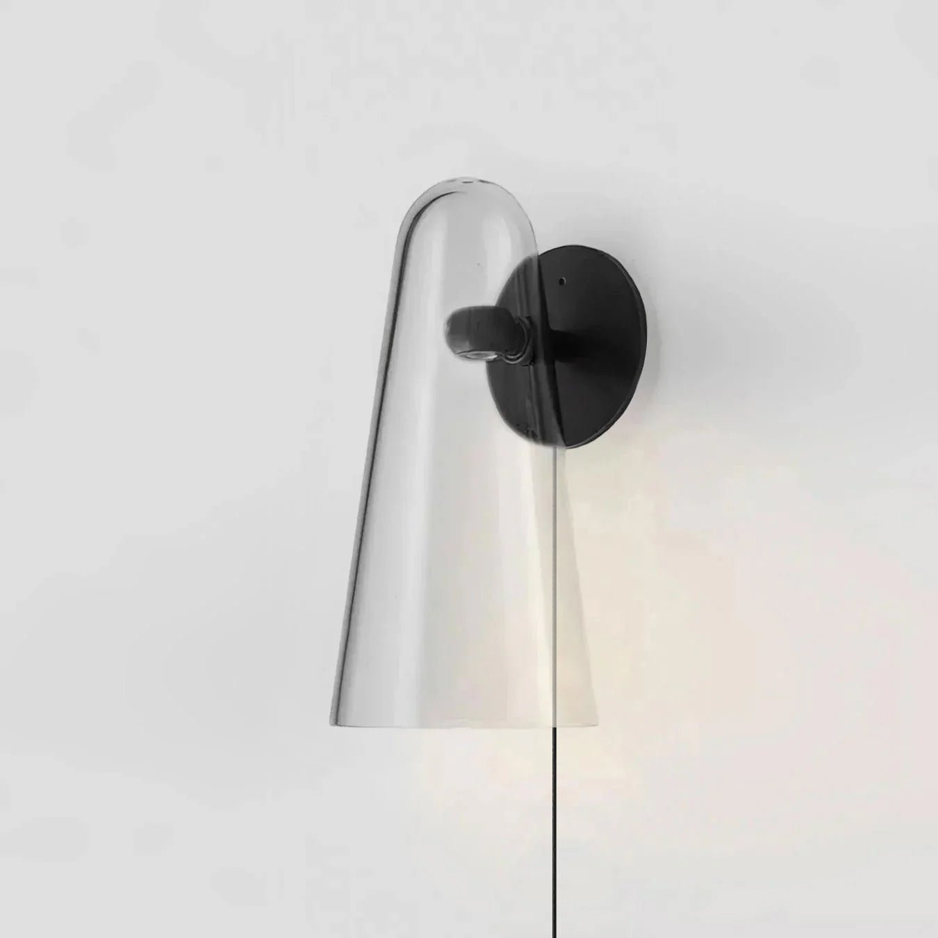 Conical Glass Plug-in Wall Lamp-Neutral Decor