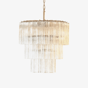 Aurora Chandelier Tiered Murano Glass Tube Waterfall Luxury-Neutral Decor
