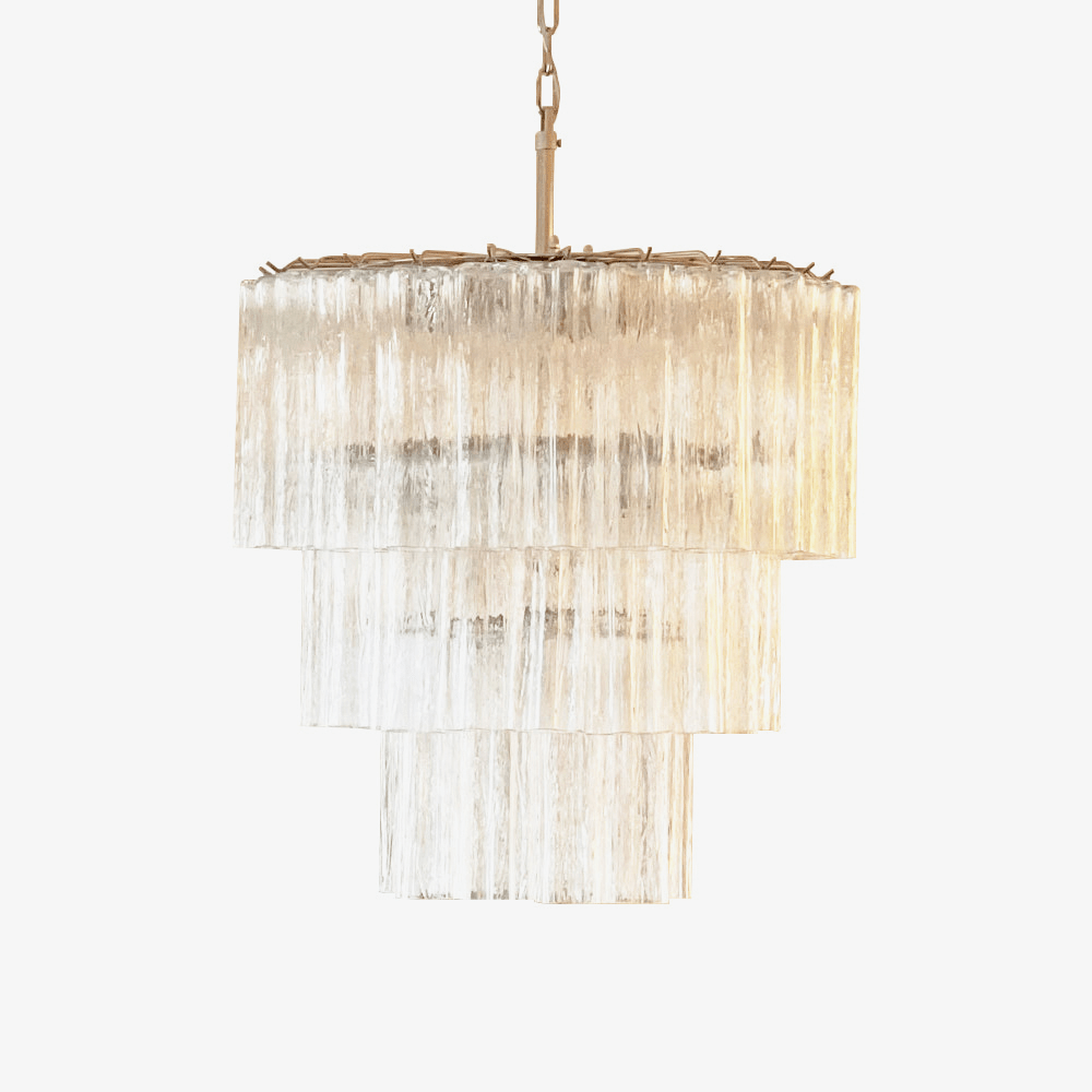 Aurora Chandelier Tiered Murano Glass Tube Waterfall Luxury-Neutral Decor