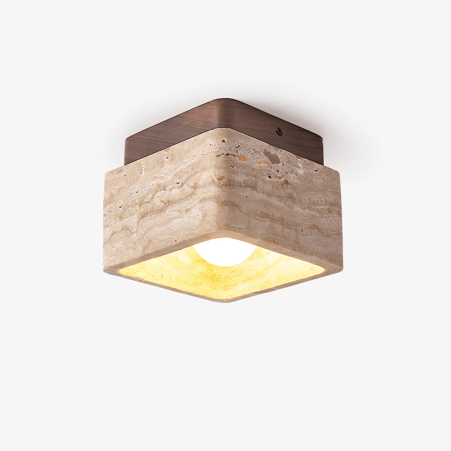 Alaearis Textured Travertine Ceiling Light-Neutral Decor