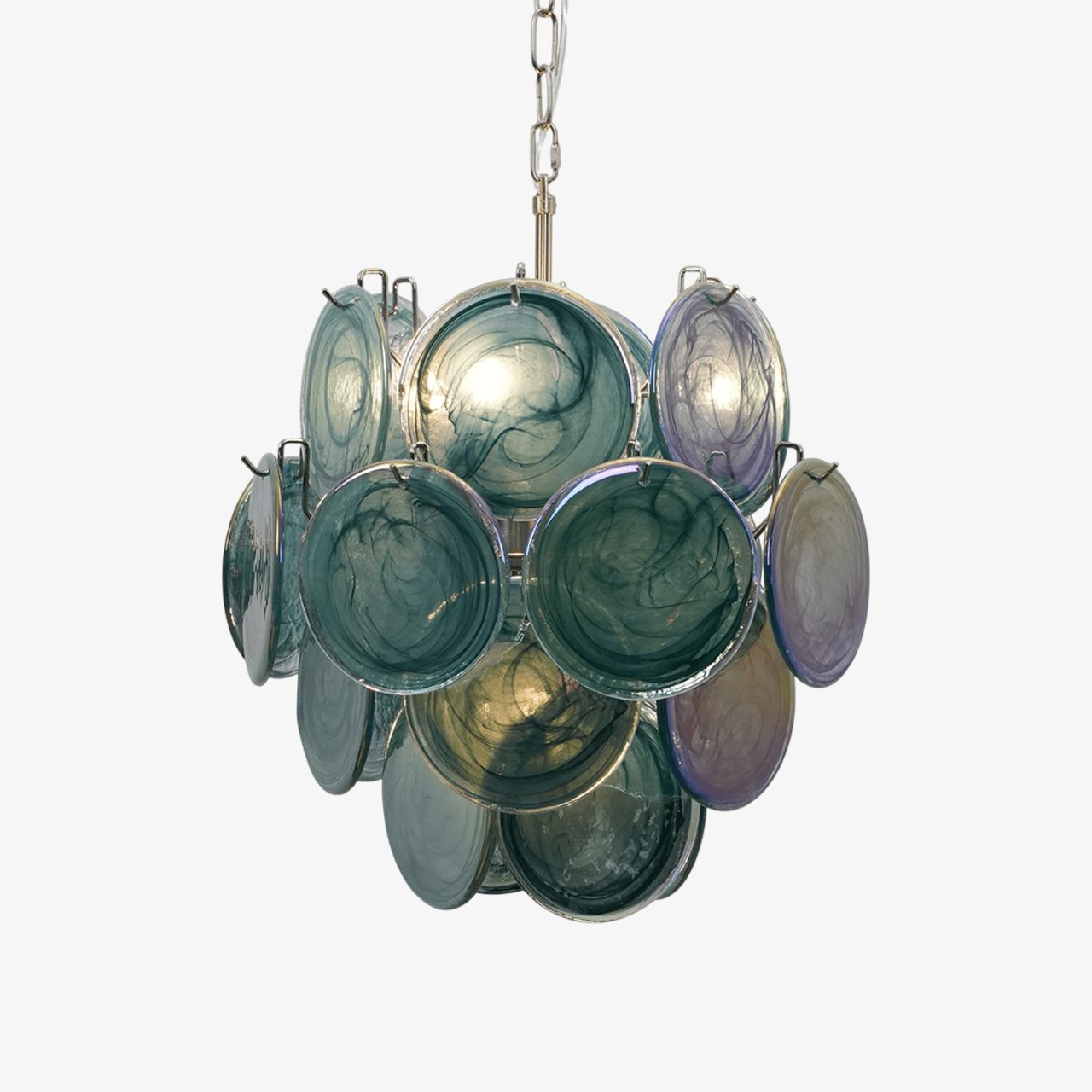 Aurora Chandelier Multicolor Murano Disc Layered Artistic-Neutral Decor