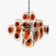 Eovela Chandelier Murano Glass Disc Mid Century-Neutral Decor