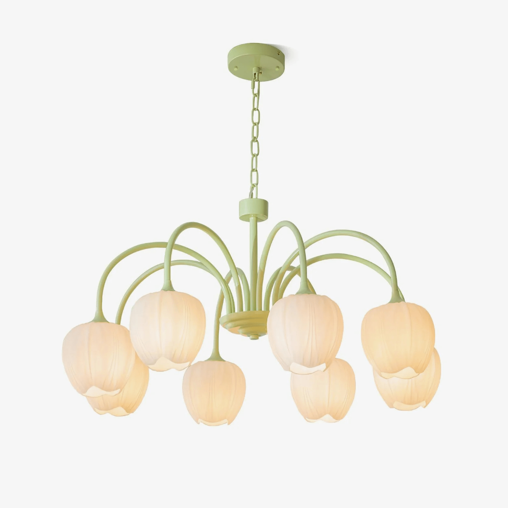 Lustra Chandelier Tulip Matcha Glass-Neutral Decor