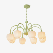 Lustra Chandelier Tulip Matcha Glass-Neutral Decor