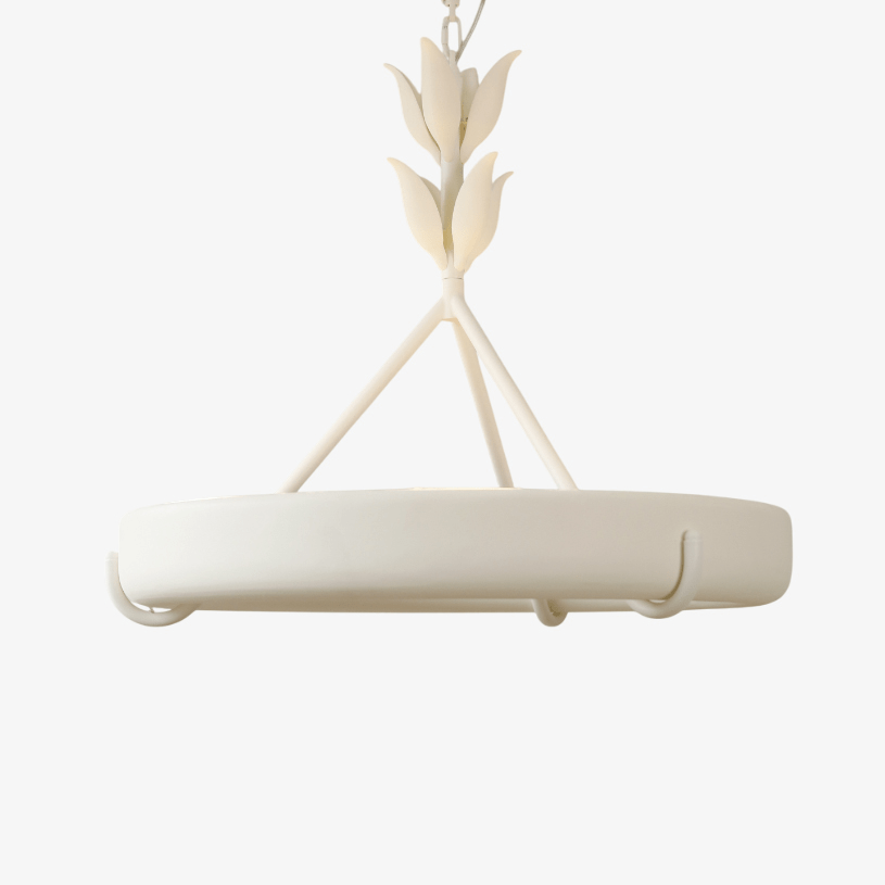 Eixor Chandelier Plaster White Floral Shape Minimalist-Neutral Decor