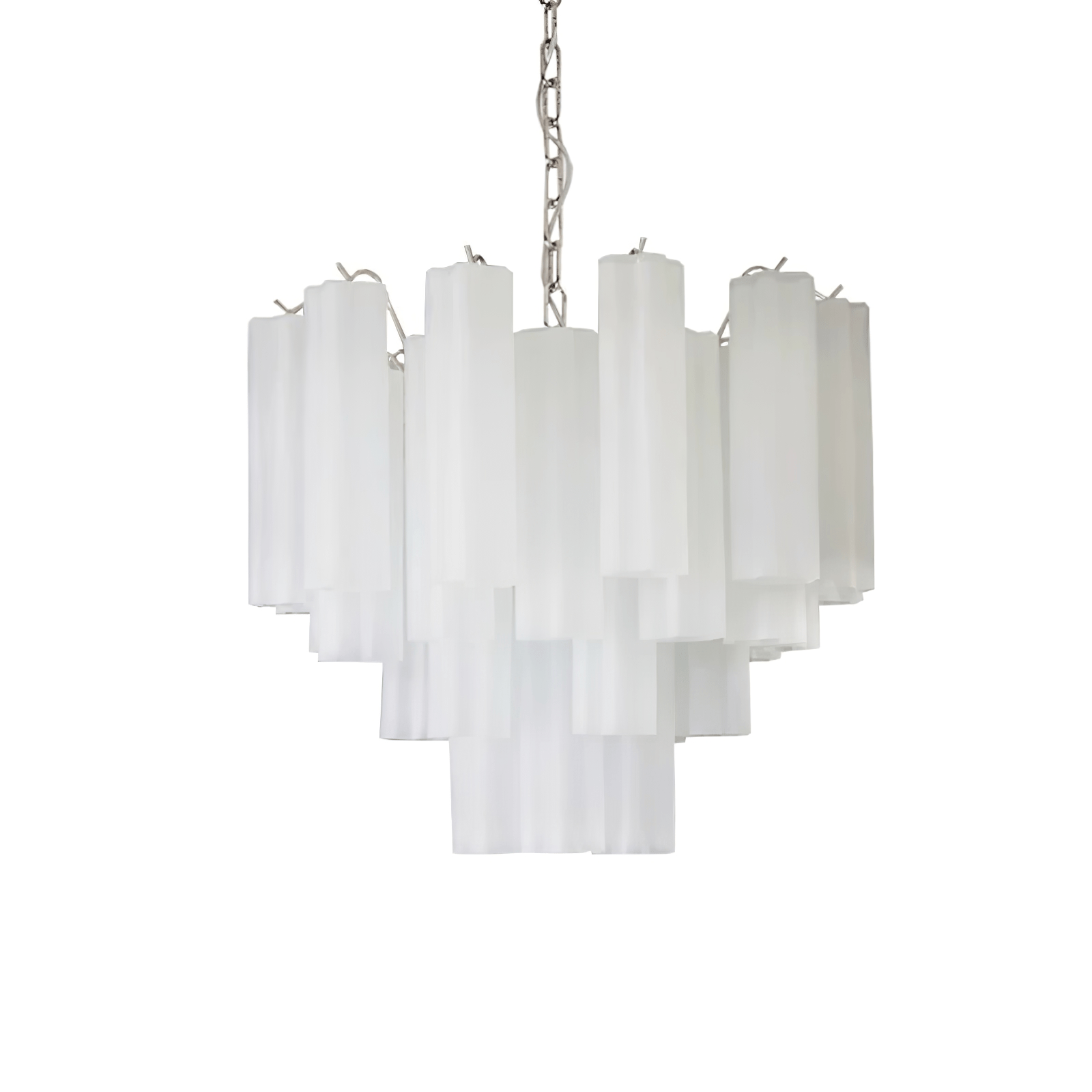 Aurora Chandelier Frosted Glass Tubes Layered Minimalist-Neutral Decor