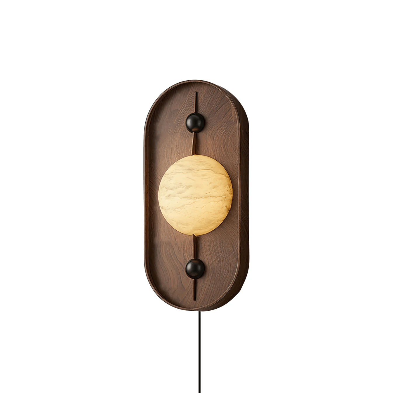 Lyvaran Oval Alabaster Wood Wall Light-Neutral Decor