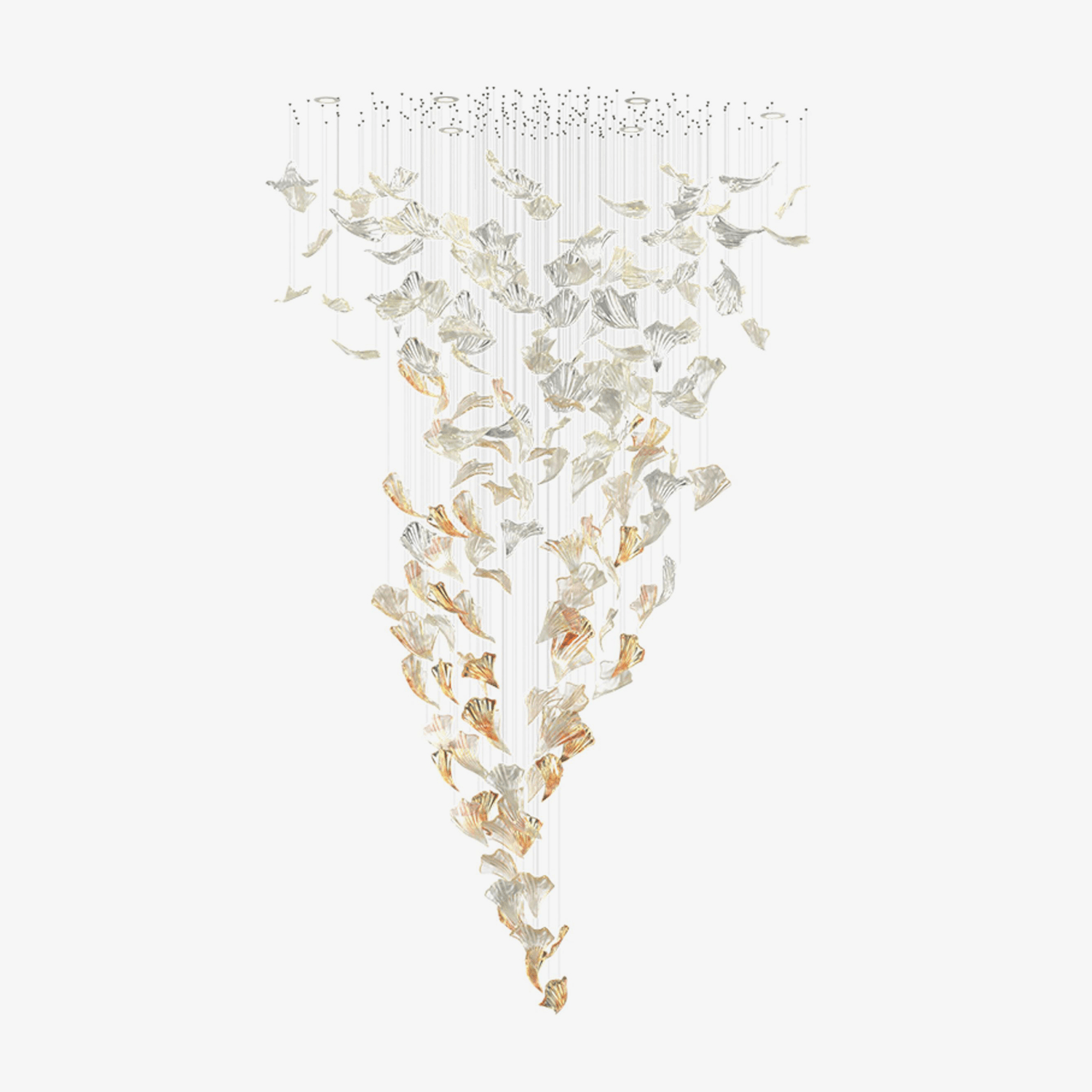 Elmiros Petal Glass Chandelier-Neutral Decor