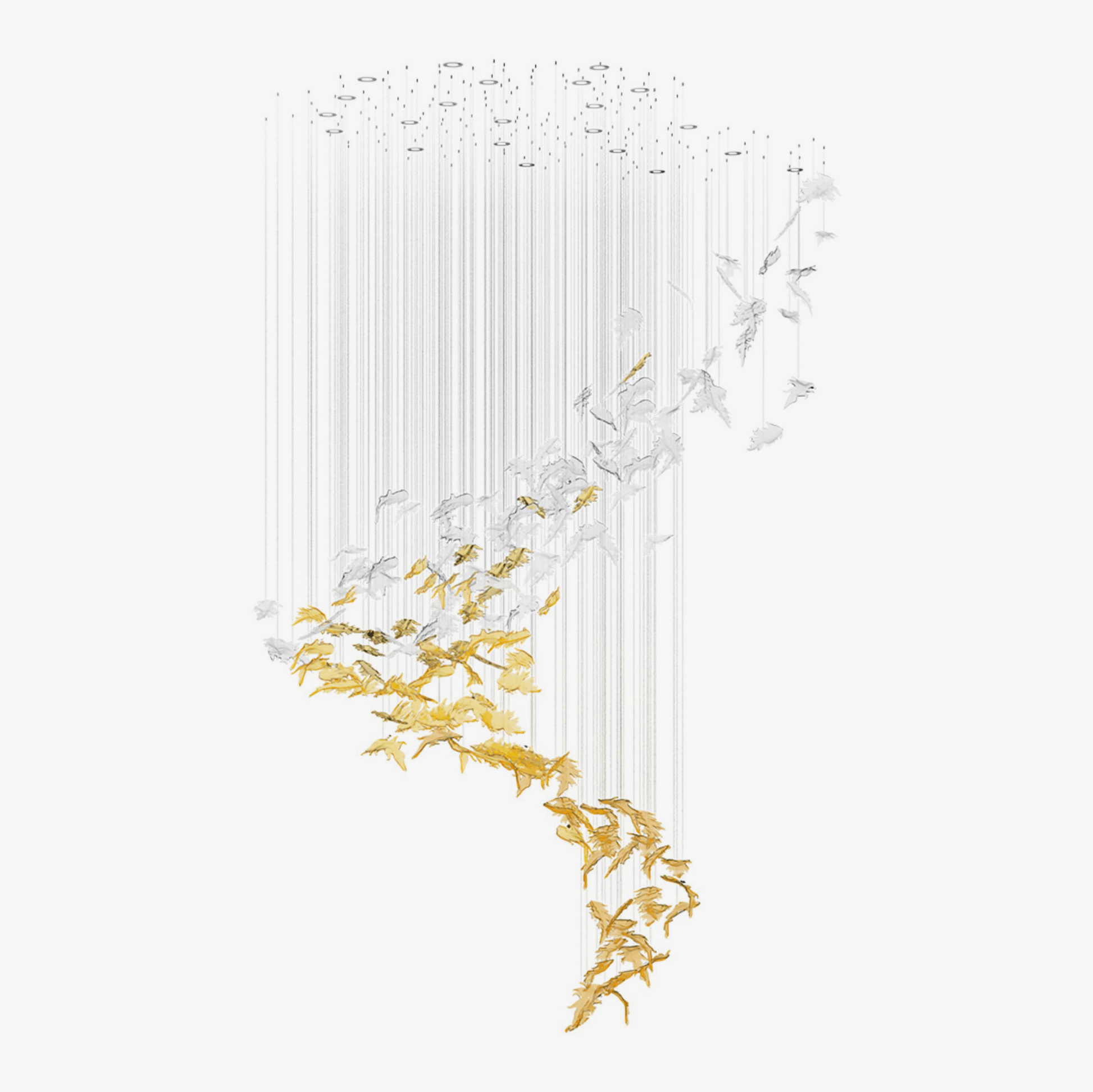 Cosolion Bird Amber Clear Glass Chandelier-Neutral Decor