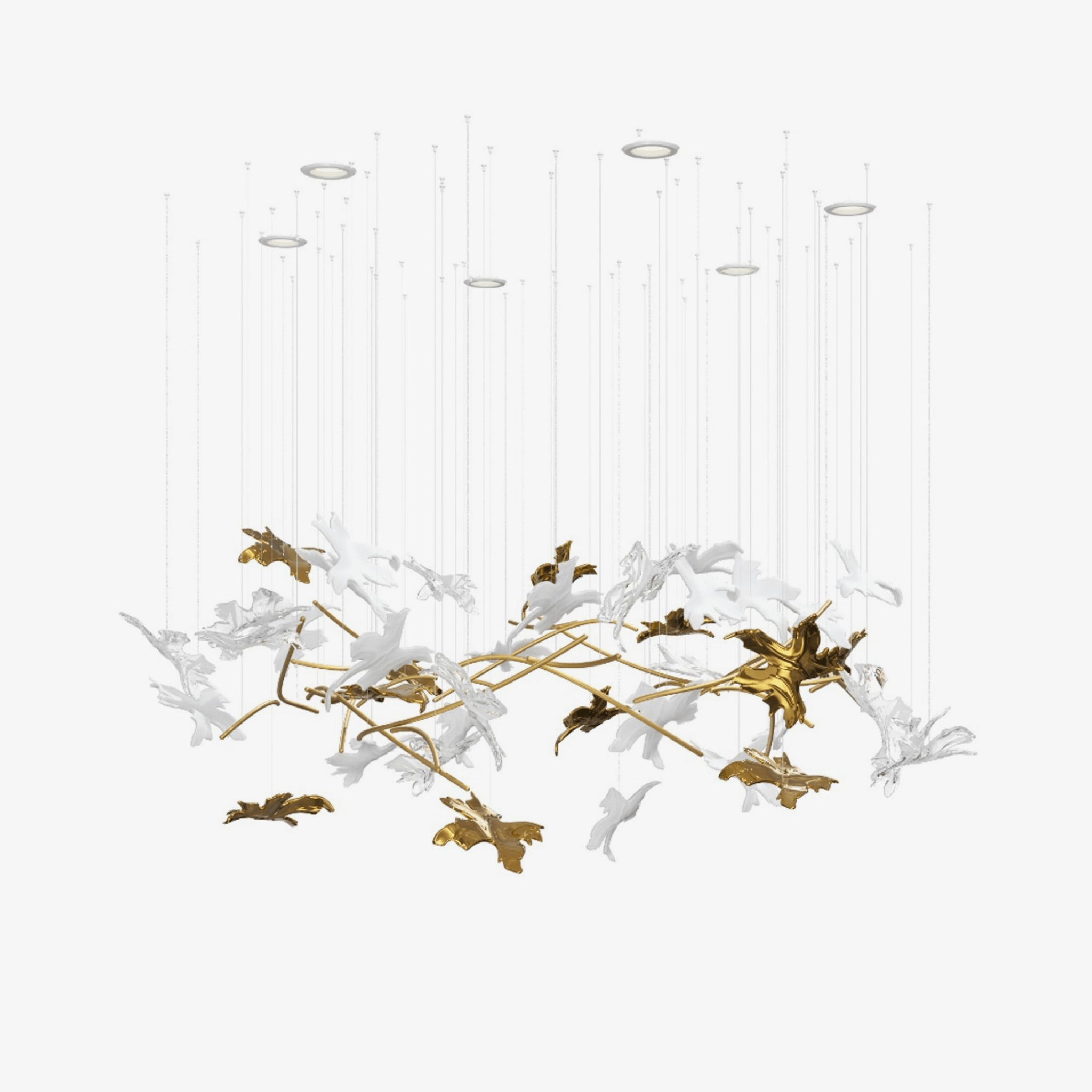 Arinan Floral Glass Chandelier-Neutral Decor