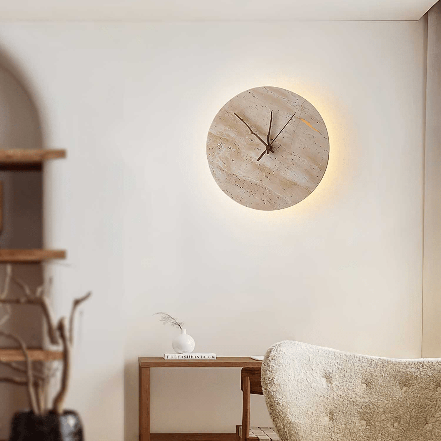 Lyra Minimalist Travertine Wall Light-Neutral Decor