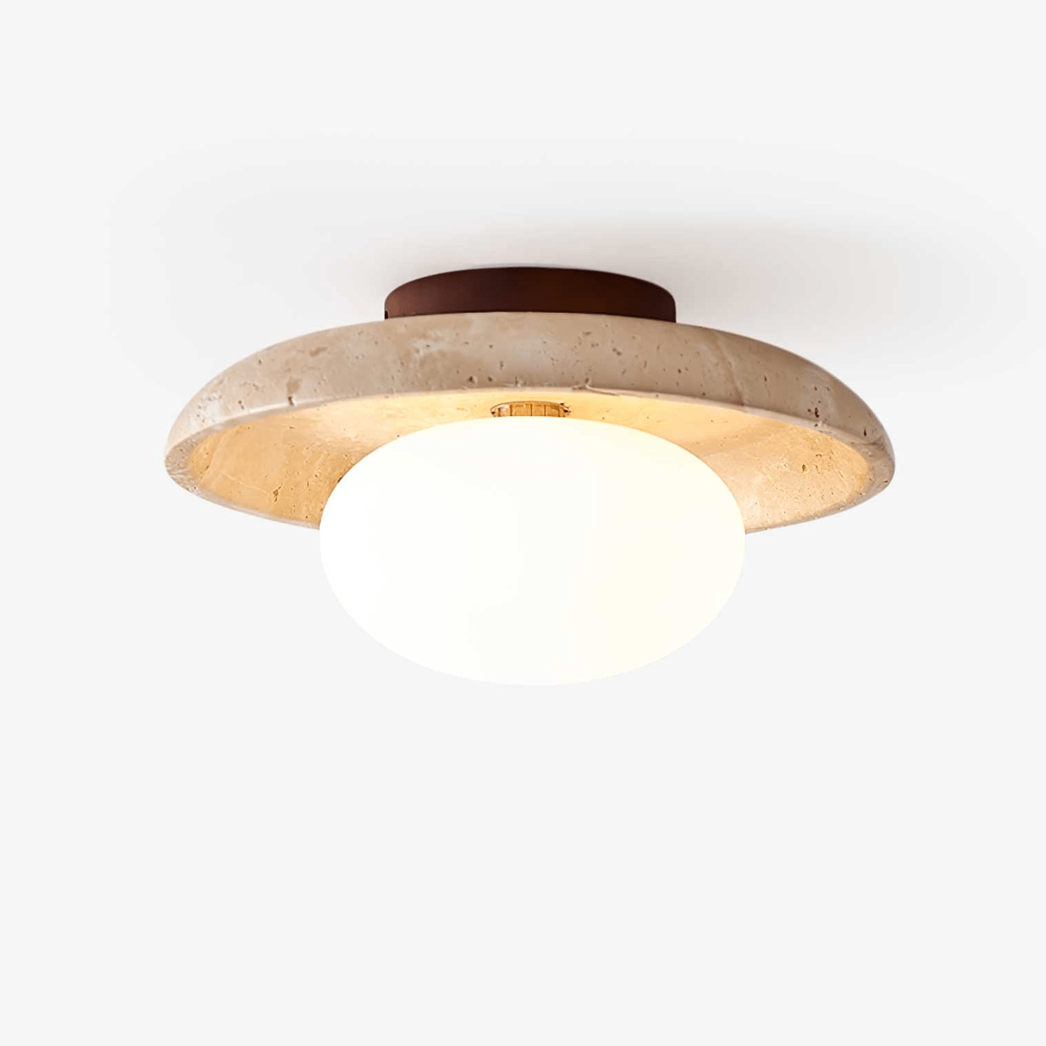 Taro Minimalist Travertine Ceiling Light-Neutral Decor