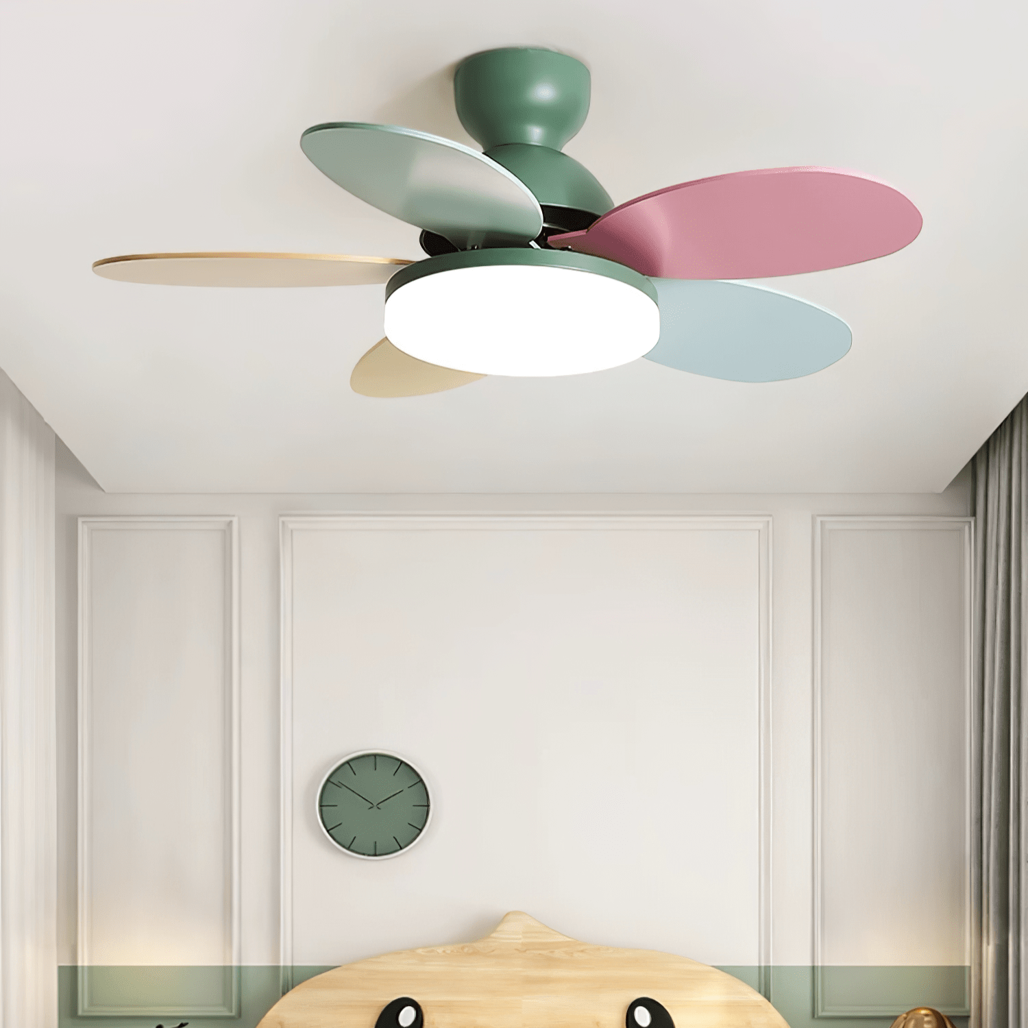 Liora Colorful Glass Kids Ceiling Fan Light-Neutral Decor
